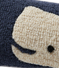 L.L.Bean Wool Hooked Throw Pillow, Whale, 8" x 24" HOME GOODS