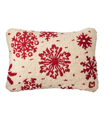 L.L.Bean Wool Hooked Throw Pillow, Snowflake, 14" x 20" HOME GOODS