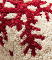 L.L.Bean Wool Hooked Throw Pillow, Red Flake, 8" x 12" HOME GOODS