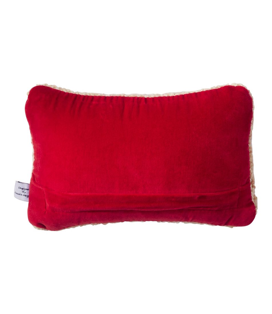 L.L.Bean Wool Hooked Throw Pillow, Red Flake, 8" x 12" HOME GOODS