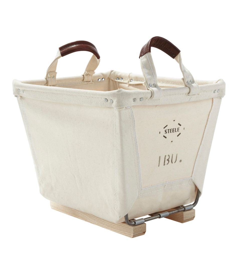 L.L.Bean Steele Small Carry Basket With Wood Runners HOME GOODS