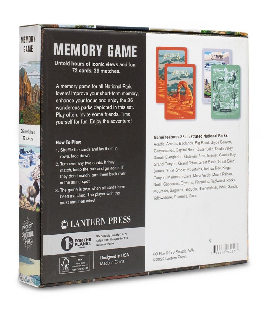 L.L.Bean National Parks Memory Game HOME GOODS