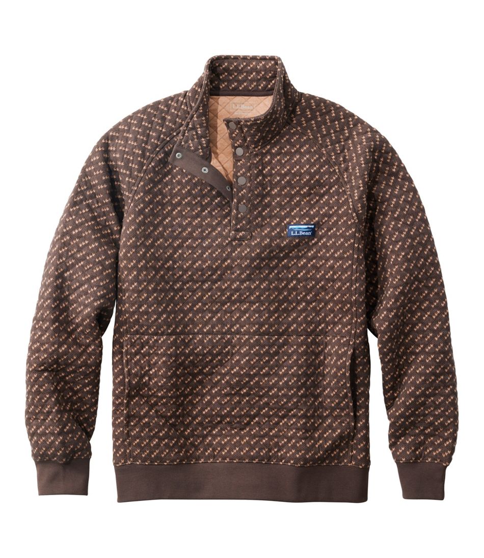 L.L.Bean Men's Bean's Quilted Sweatshirt, Mockneck, Print SALE