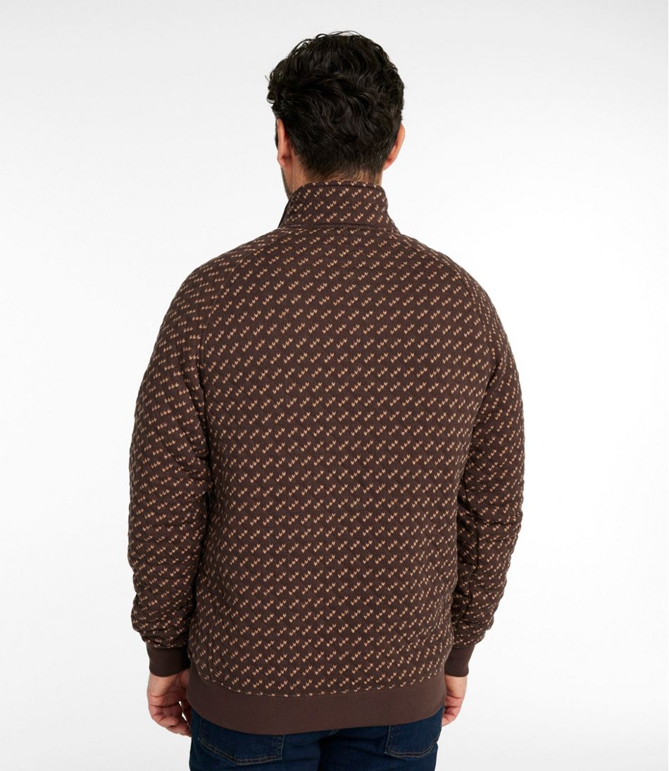 L.L.Bean Men's Bean's Quilted Sweatshirt, Mockneck, Print SALE