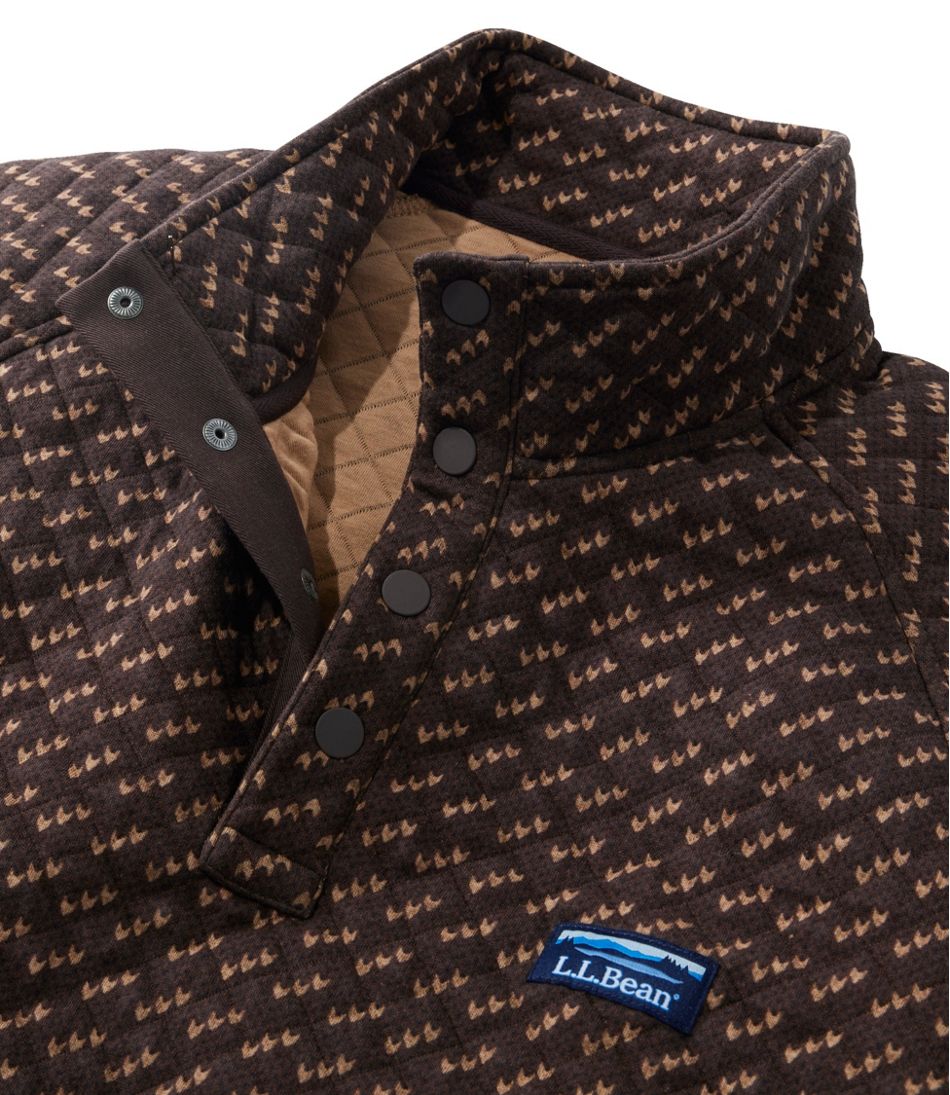 L.L.Bean Men's Bean's Quilted Sweatshirt, Mockneck, Print SALE