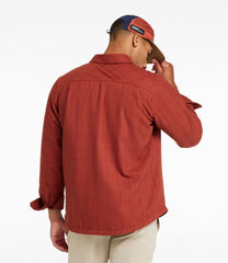 L.L.Bean Men's Katahdin Performance Flannel Shirt-Jacket, Hi-Pile Fleece-Lined Solid SALE
