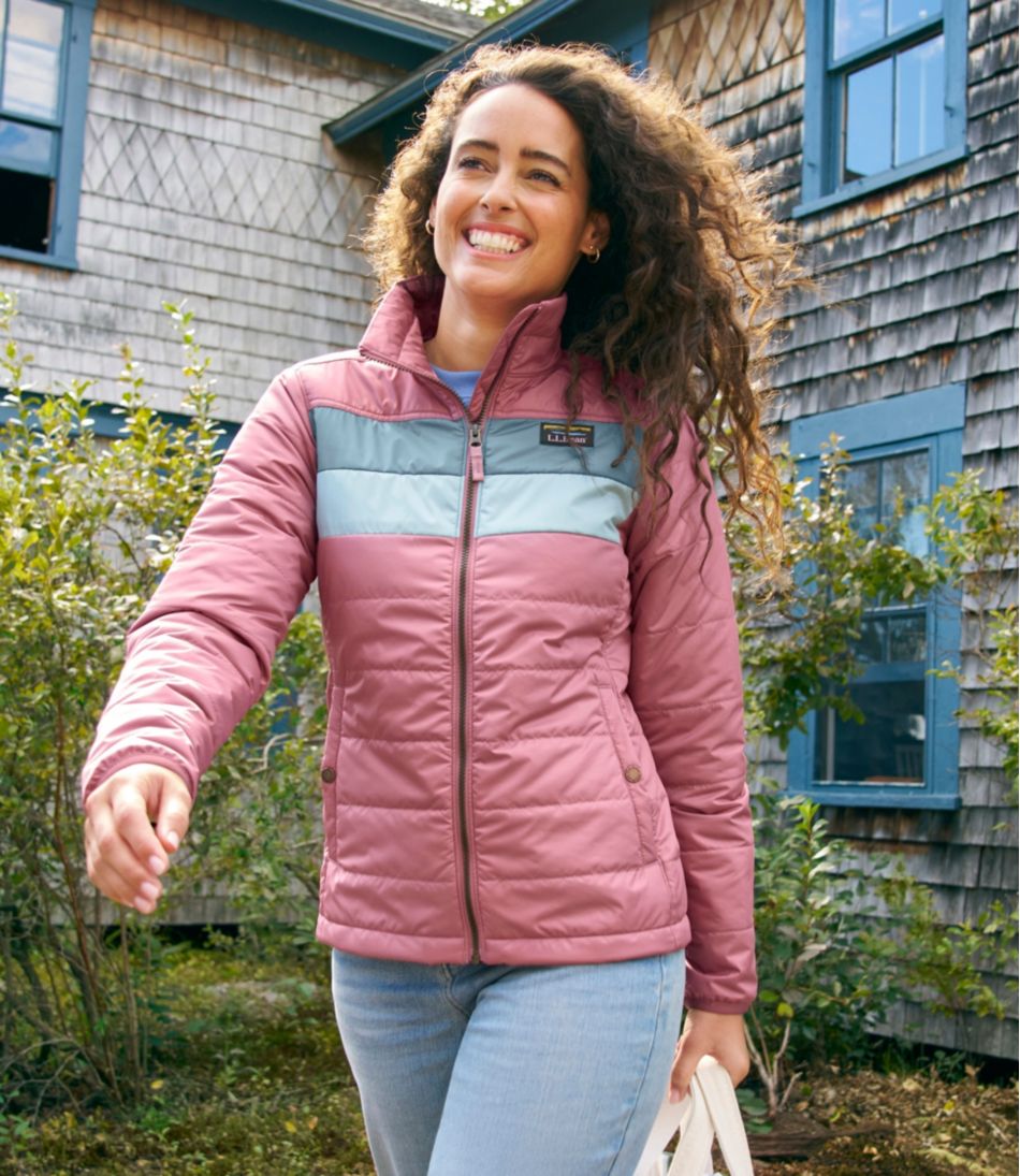L.L.Bean Women's Mountain Classic Puffer Jacket, Colorblock SALE|OUTERWEAR