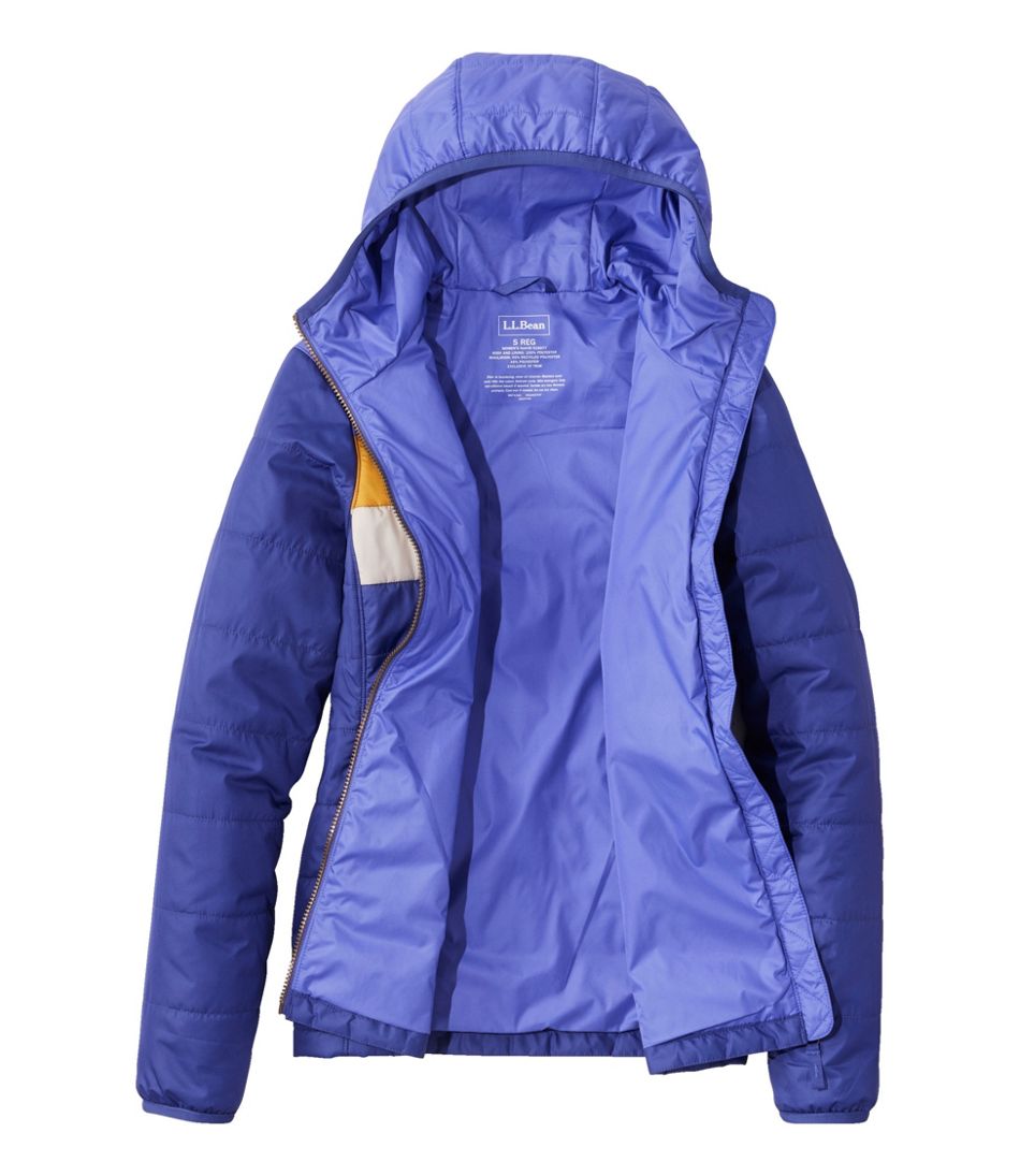 L.L.Bean Women's Mountain Classic Puffer Hooded Jacket, Colorblock SALE|OUTERWEAR