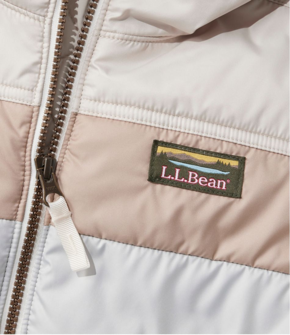 L.L.Bean Women's Mountain Classic Puffer Hooded Jacket, Colorblock SALE|OUTERWEAR