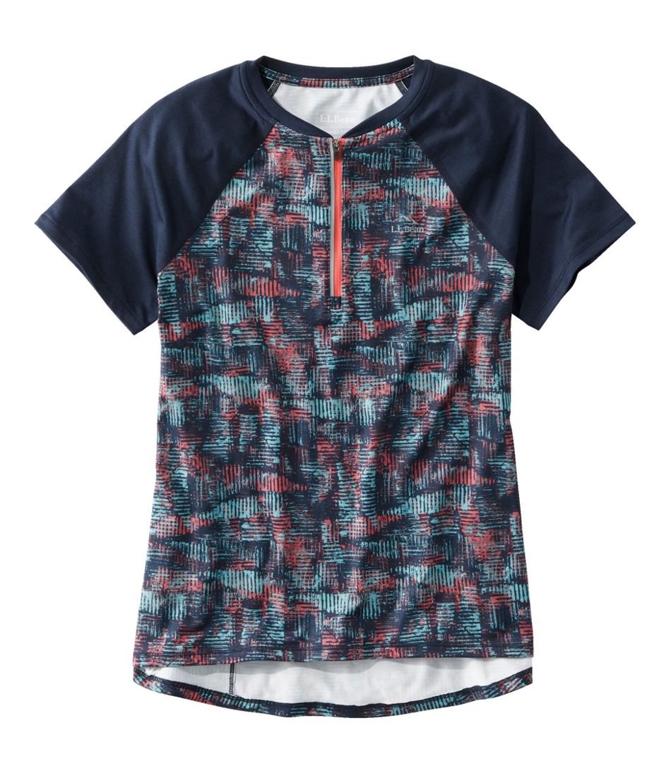 L.L.Bean Women's Comfort Cycling Jersey Print Short-Sleeve SALE