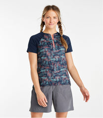 L.L.Bean Women's Comfort Cycling Jersey Print Short-Sleeve SALE