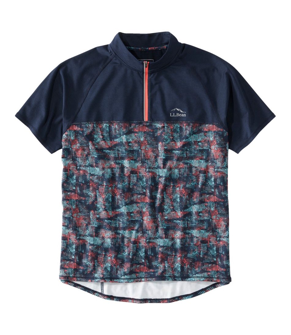 L.L.Bean Men's Comfort Cycling Jersey, Short-Sleeve Print SALE|CLOTHING