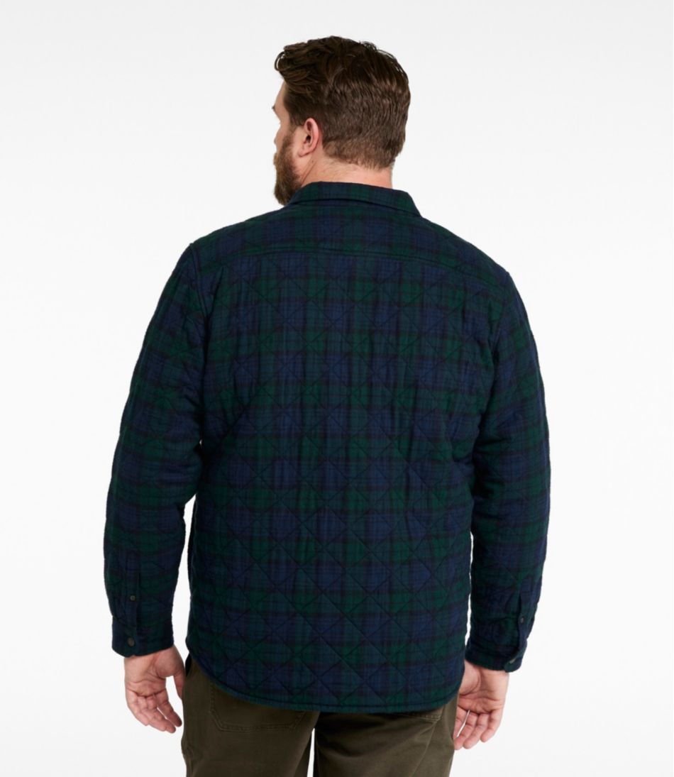 L.L.Bean Men's Quilted Scotch Plaid Flannel Shirt Jac SALE