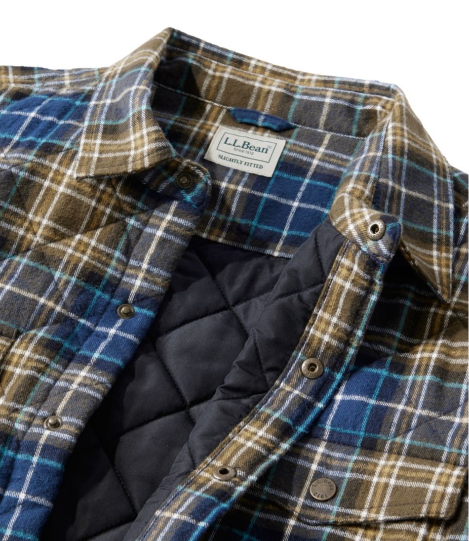 L.L.Bean Men's Quilted Scotch Plaid Flannel Shirt Jac SALE