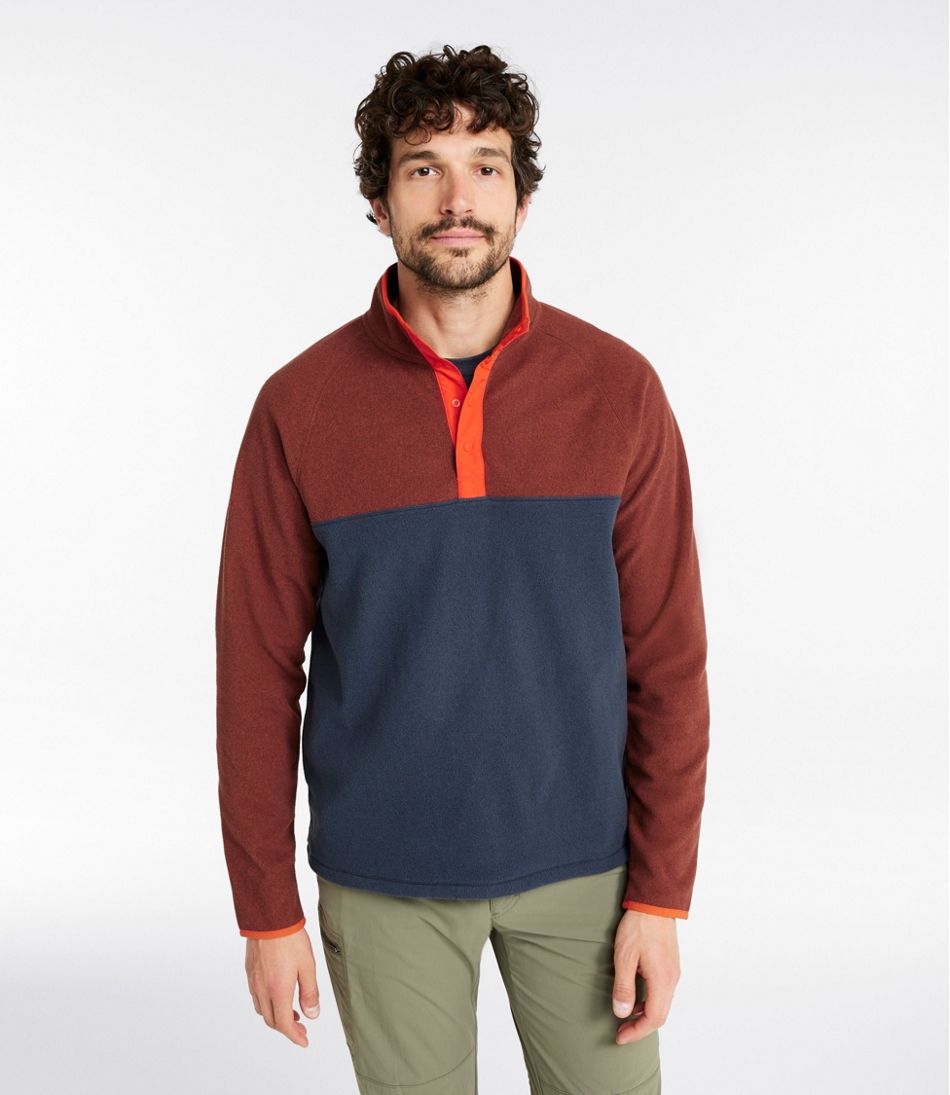 L.L.Bean Men's All Season Access Fleece Pullover, Colorblock SALE|CLOTHING