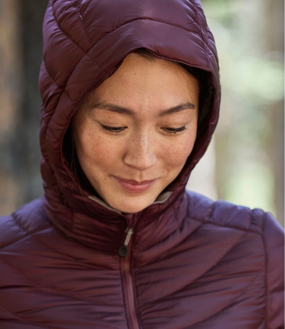 L.L.Bean Women's Ultralight 850 Down Hooded Coat, Three-Quarter Length OUTERWEAR