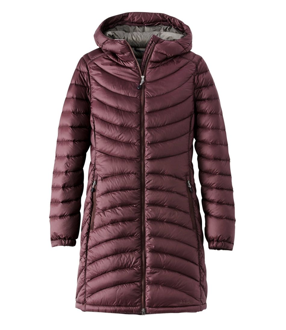 L.L.Bean Women's Ultralight 850 Down Hooded Coat, Three-Quarter Length OUTERWEAR