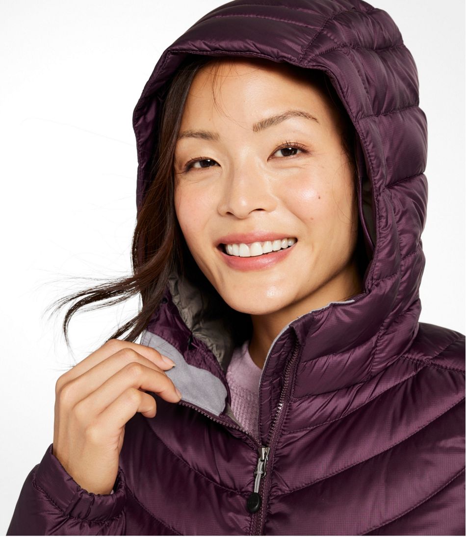 L.L.Bean Women's Ultralight 850 Down Hooded Coat, Three-Quarter Length OUTERWEAR