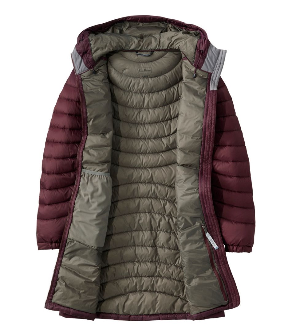 L.L.Bean Women's Ultralight 850 Down Hooded Coat, Three-Quarter Length OUTERWEAR