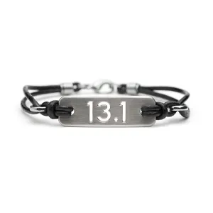 13.1 Half Marathon Running Bracelet - Black or Pink Leather