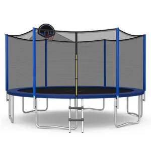 15/16 Feet Outdoor Recreational Trampoline with Enclosure Net-16 ft