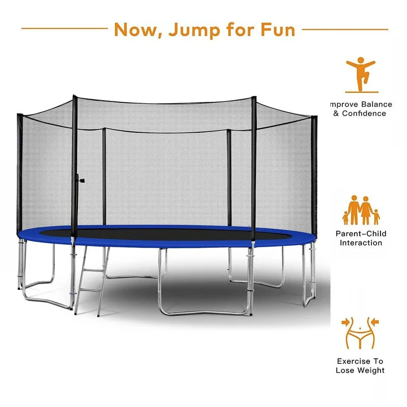 16 Feet Trampoline with Enclosure Safety Net & Jumping Pad - COD Not Available