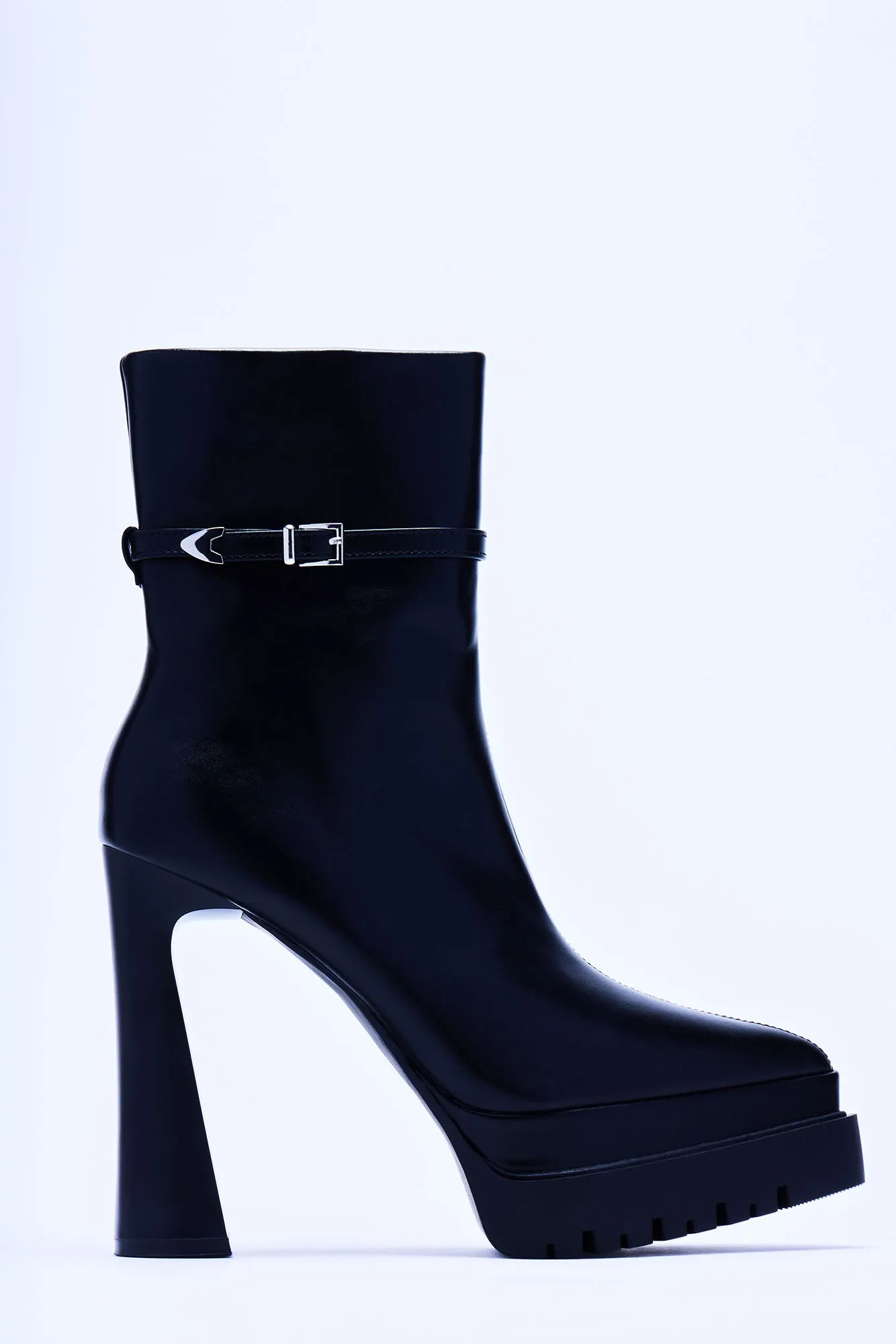 Above The Rest Platform Booties - Black