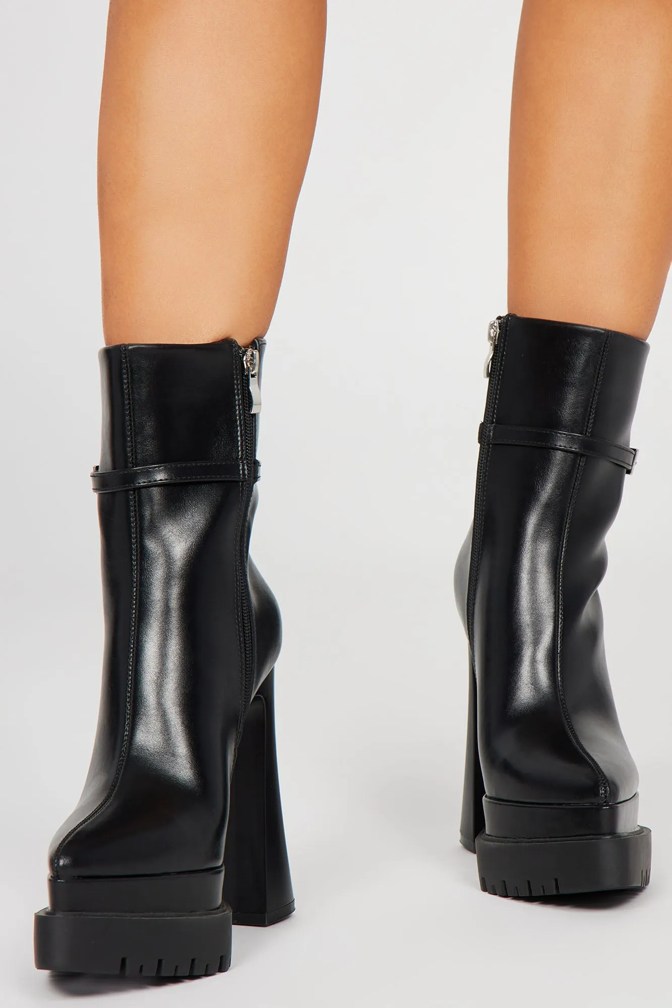 Above The Rest Platform Booties - Black