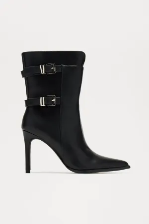 Addison Buckle Booties - Black