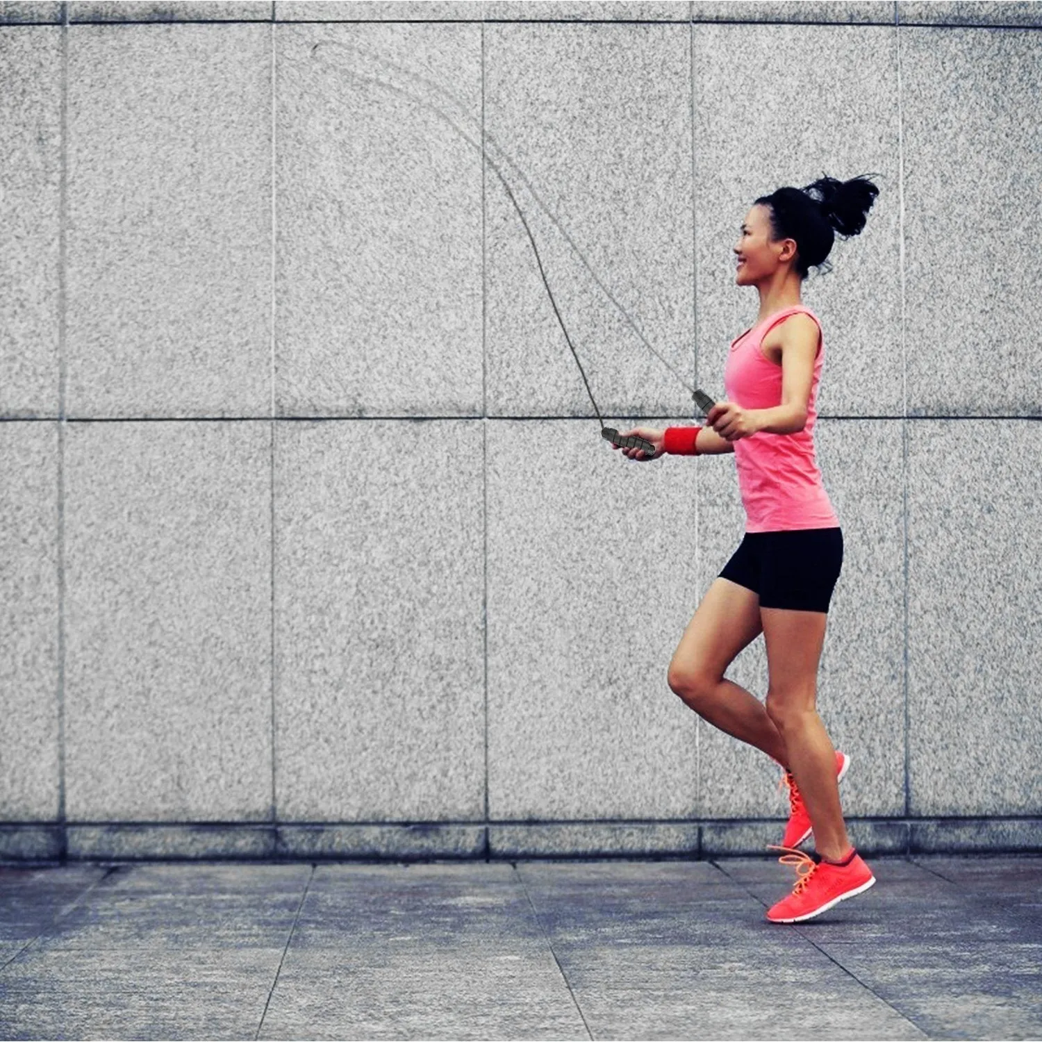 Adjustable Steel Jump Rope with Anti-Skip Foam Handle"