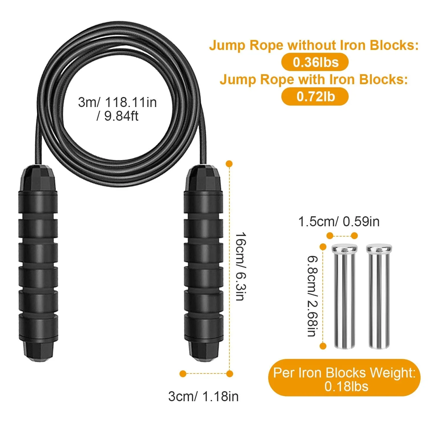 Adjustable Steel Jump Rope with Anti-Skip Foam Handle"