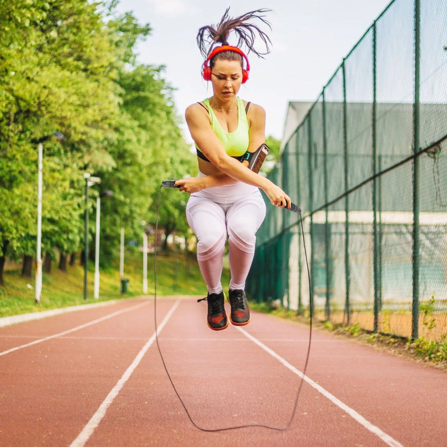 Adjustable Steel Jump Rope with Anti-Skip Foam Handle"