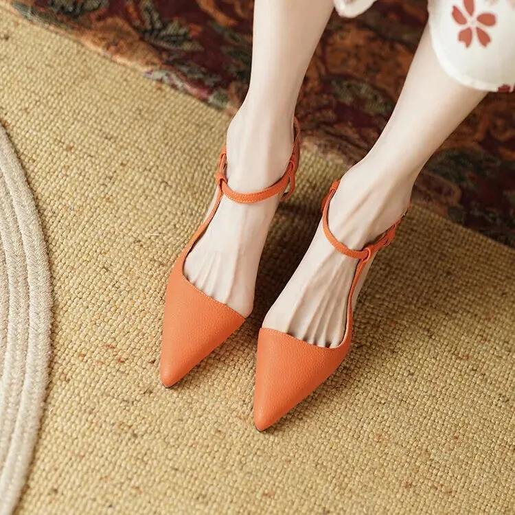 Advbridge Spring/summer Cow Leather High Heels Woman Shoes Thin Heel French Pointed Toe Shallow Shoes Women Pumps Handmade Stiletto