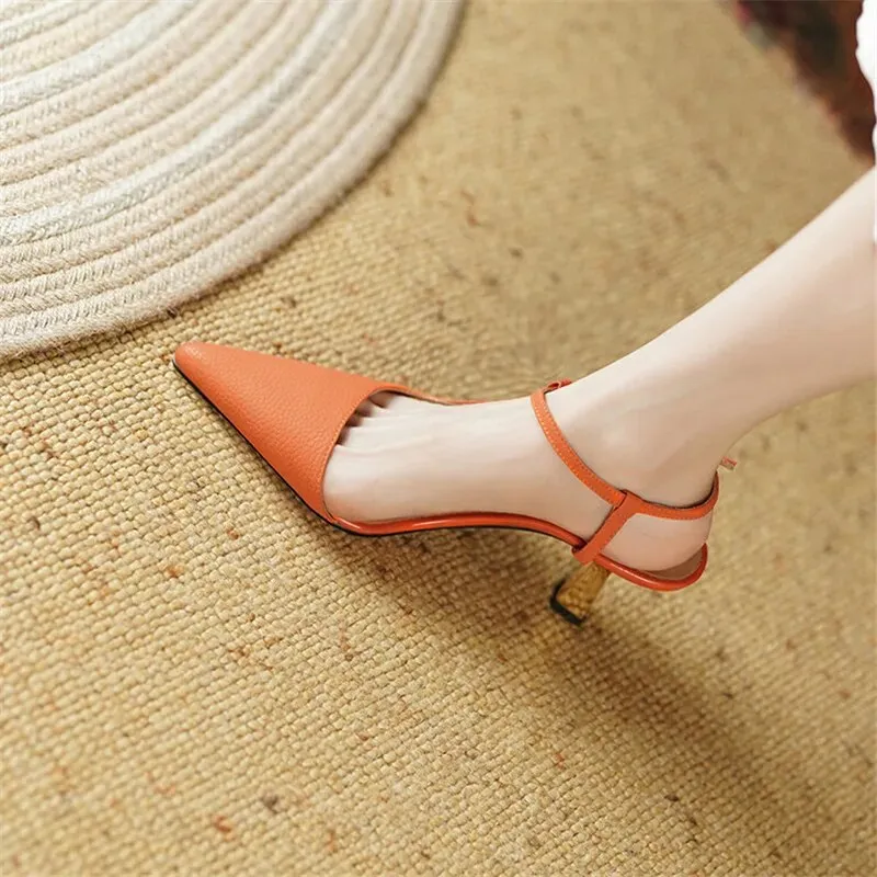 Advbridge Spring/summer Cow Leather High Heels Woman Shoes Thin Heel French Pointed Toe Shallow Shoes Women Pumps Handmade Stiletto