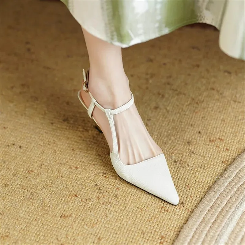 Advbridge Spring/summer Cow Leather High Heels Woman Shoes Thin Heel French Pointed Toe Shallow Shoes Women Pumps Handmade Stiletto