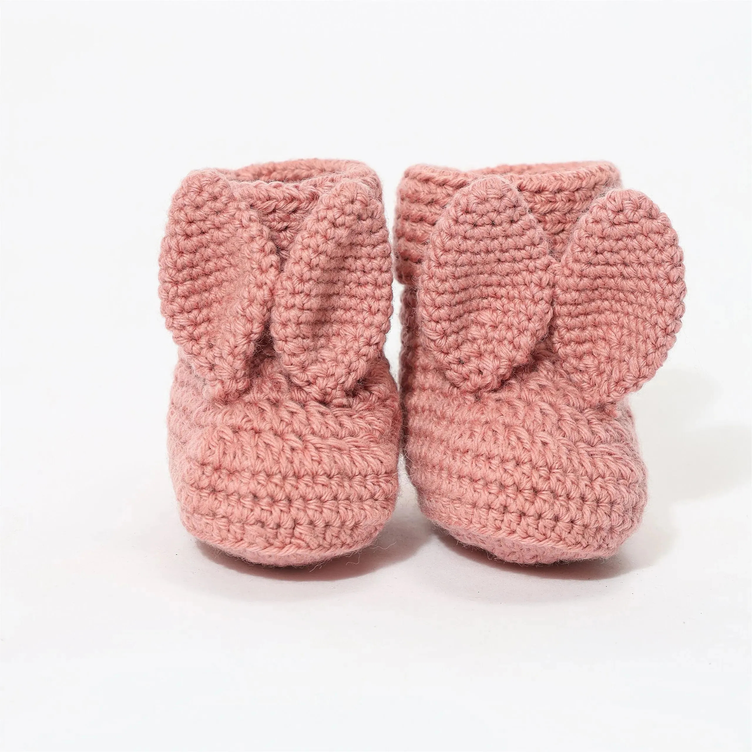 Baby Cute Pack Of 3 Crochet Booties - Off-White,Grey Melange, Coral Almond