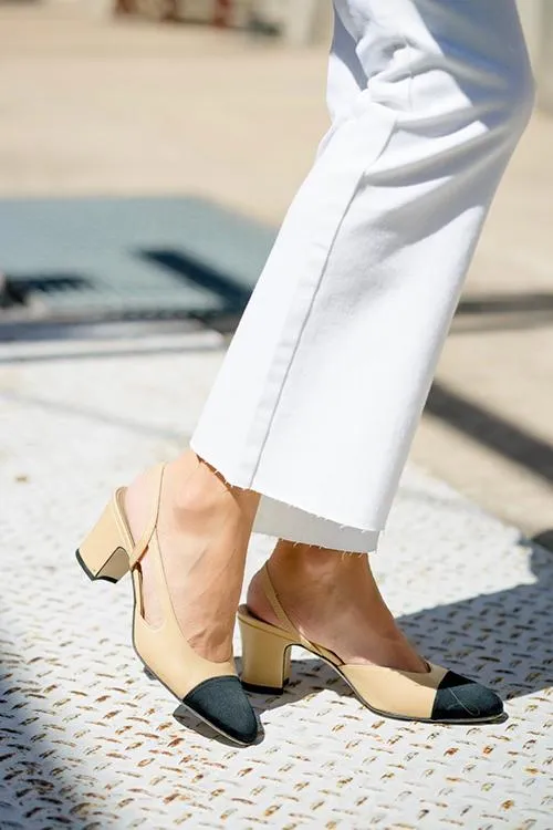 Color Block Chunky Heel Pumps