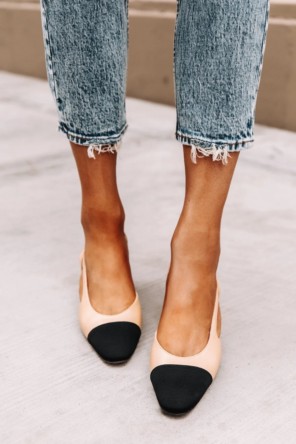 Color Block Chunky Heel Pumps