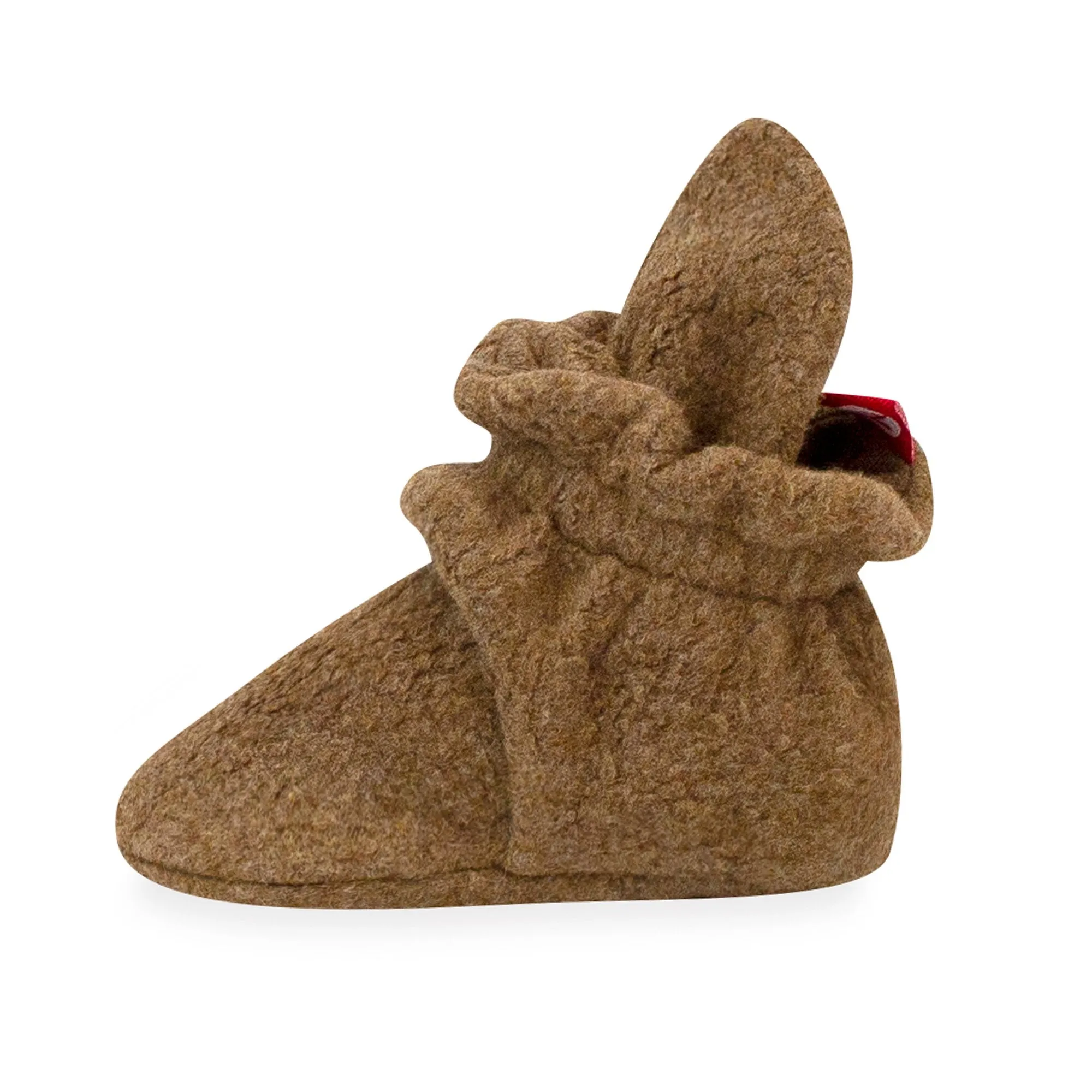 Cozie Fleece Gripper Baby Bootie - Heather Mocha