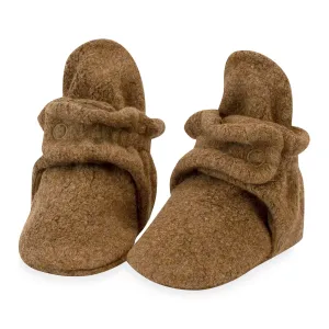 Cozie Fleece Gripper Baby Bootie - Heather Mocha