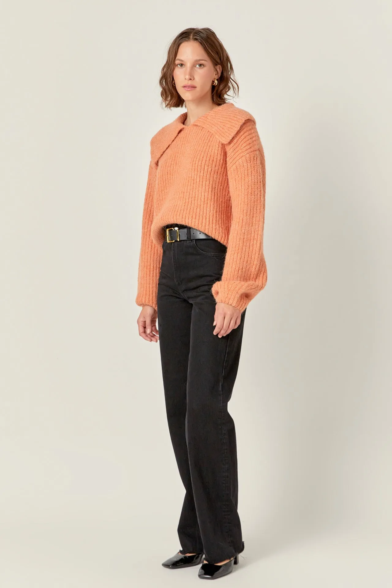 English Factory - Collared Rib Chunky Sweater