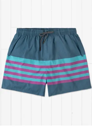 Harbor Trunk Barcelonia Lines in Slate and Teal by Southern Marsh