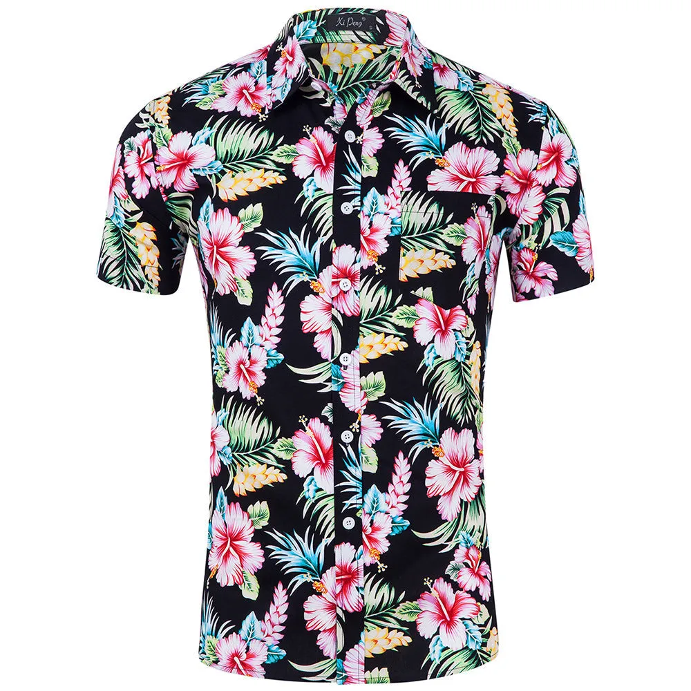 Hawaiian Casual Cotton Shirt Button Down