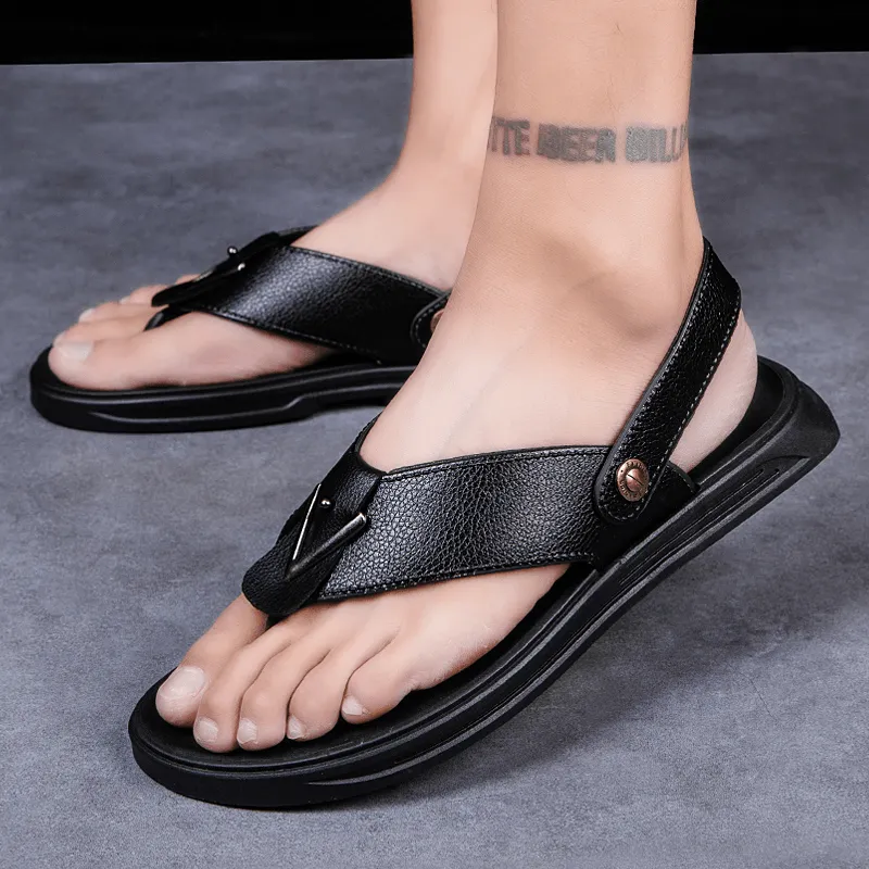 kkboxly kkboxly Men Breathable Non Slip Two Ways Cliped Casual Beach Sandals