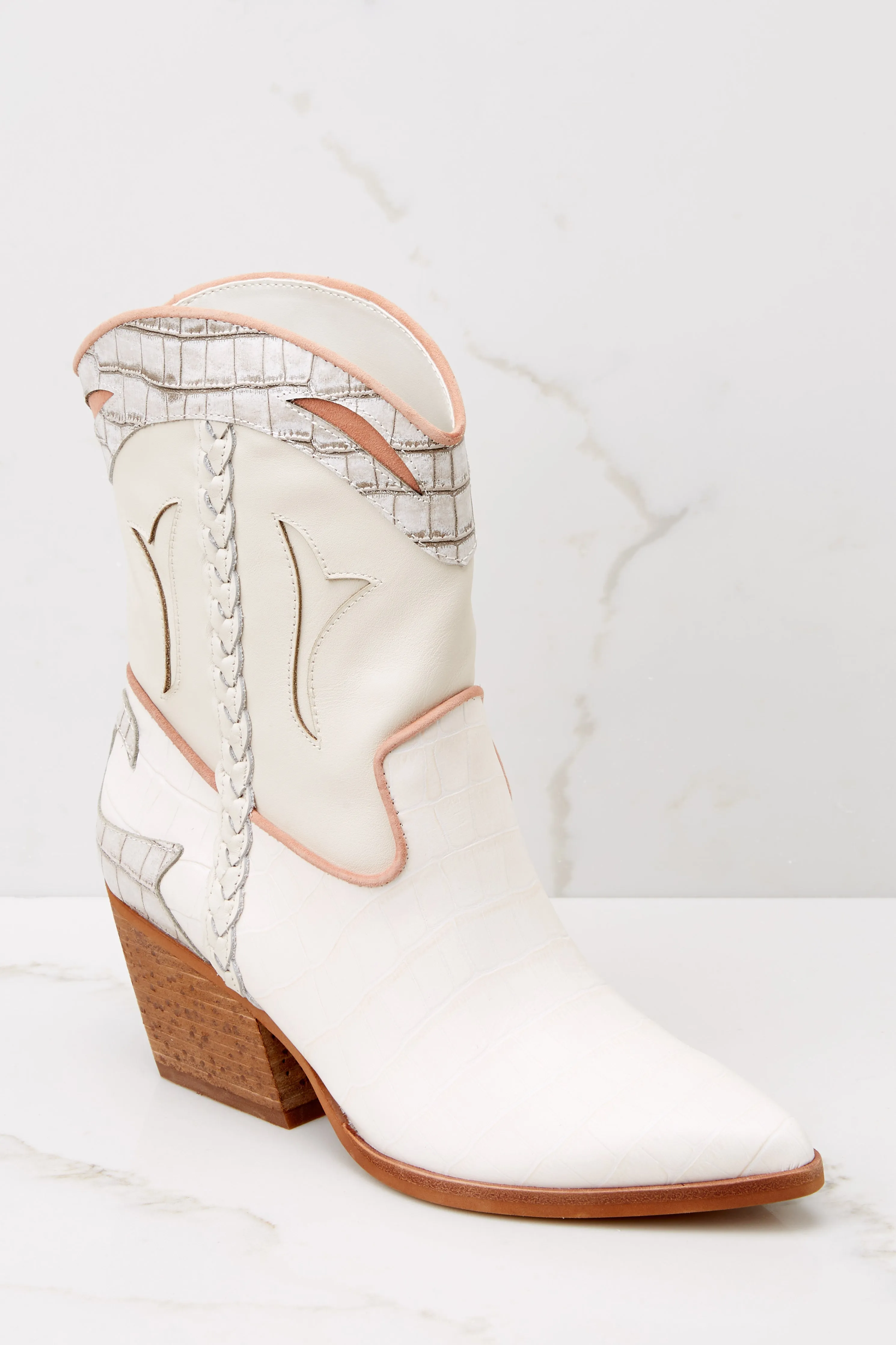 Loral Ivory Leather Booties