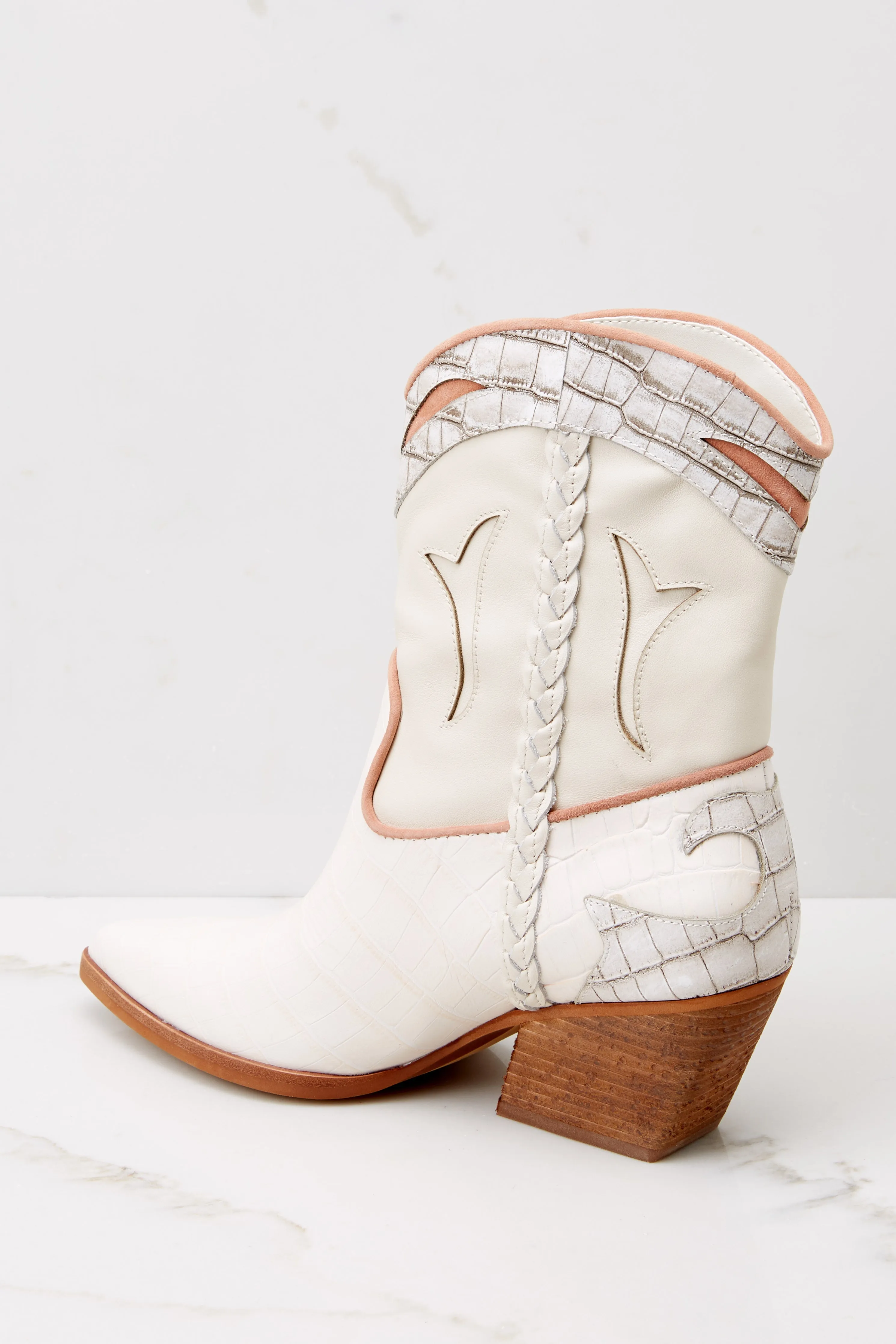 Loral Ivory Leather Booties