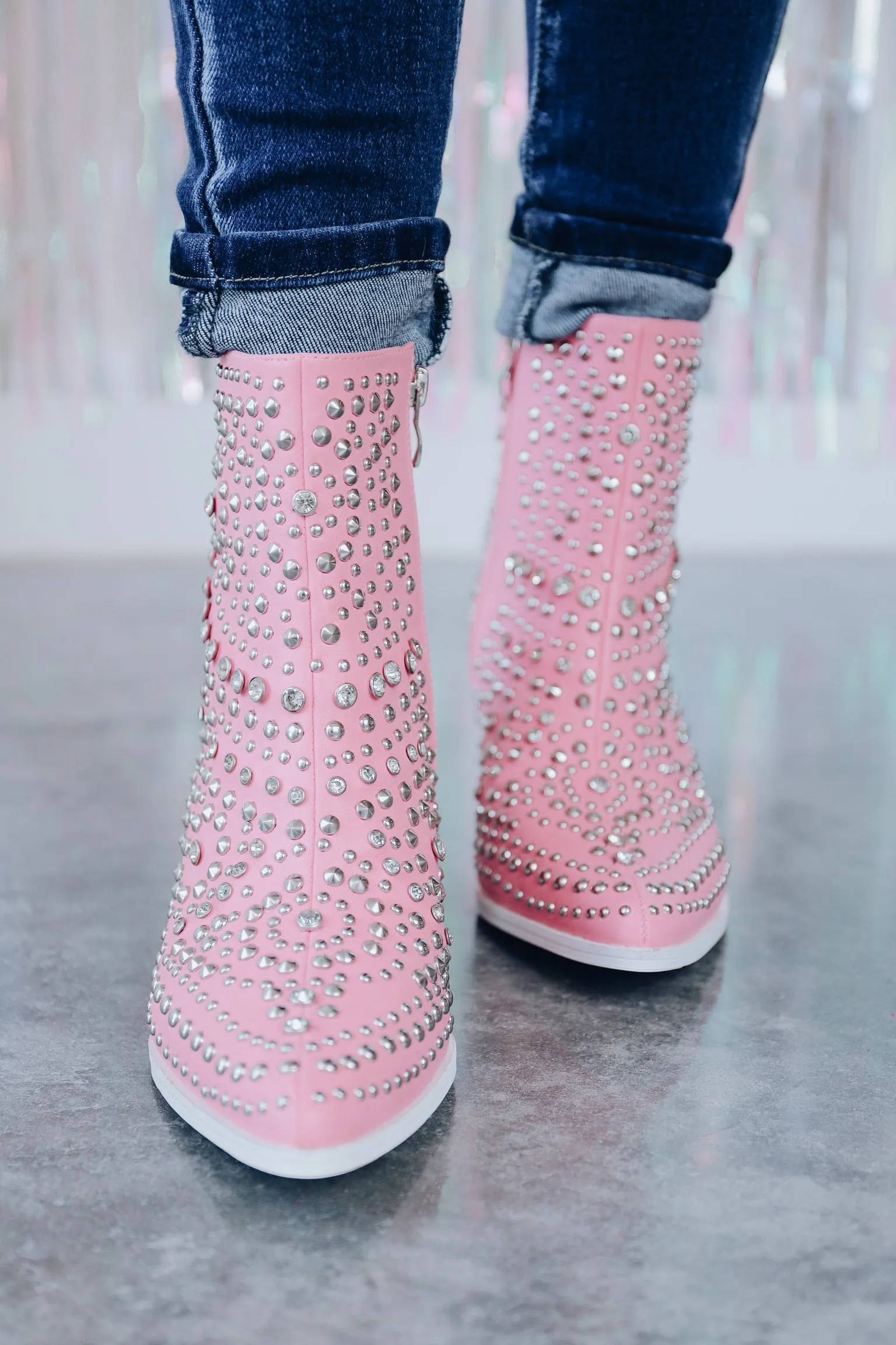 Made For Walkin' Rhinestone Booties - Pink