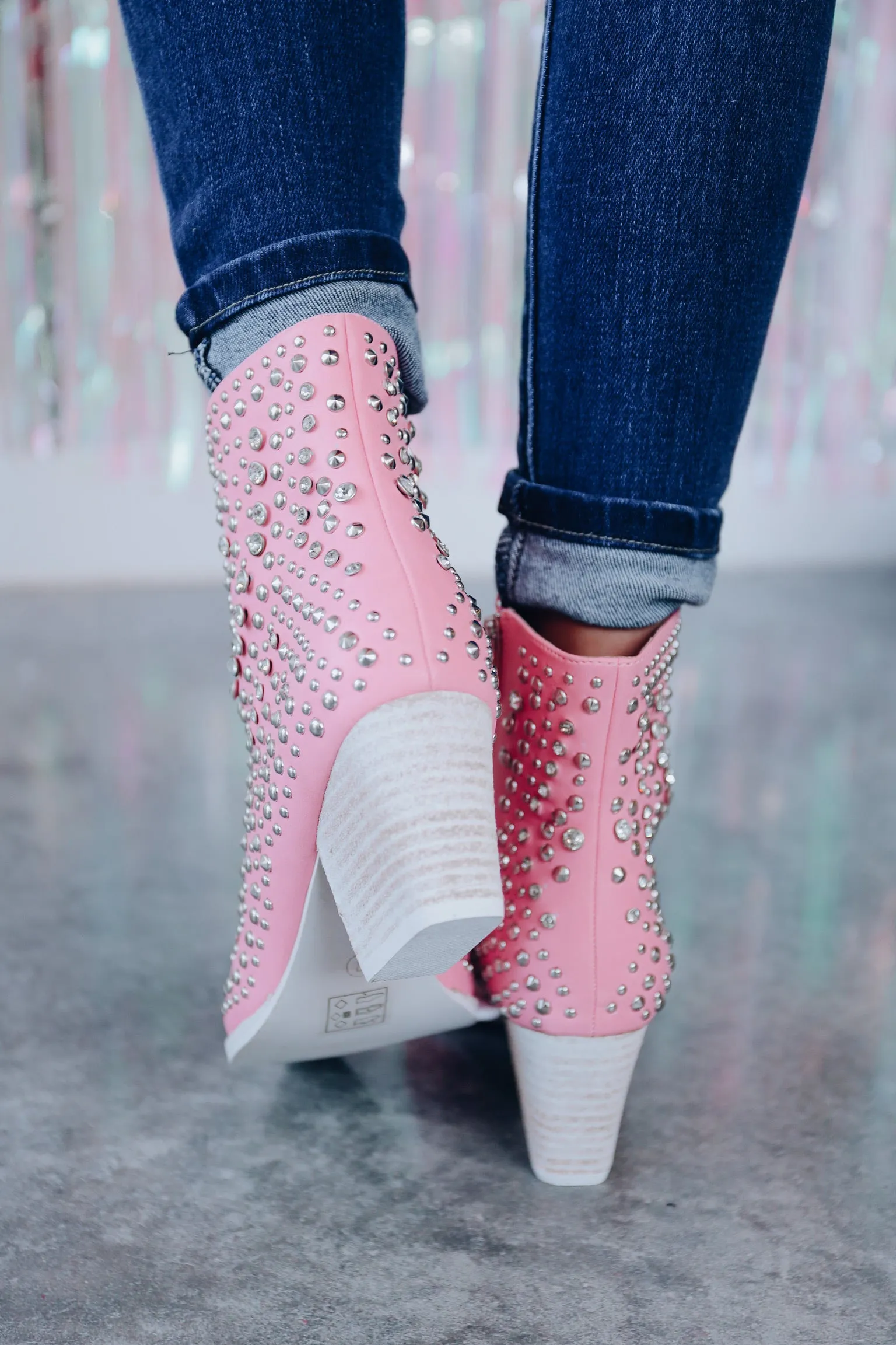 Made For Walkin' Rhinestone Booties - Pink