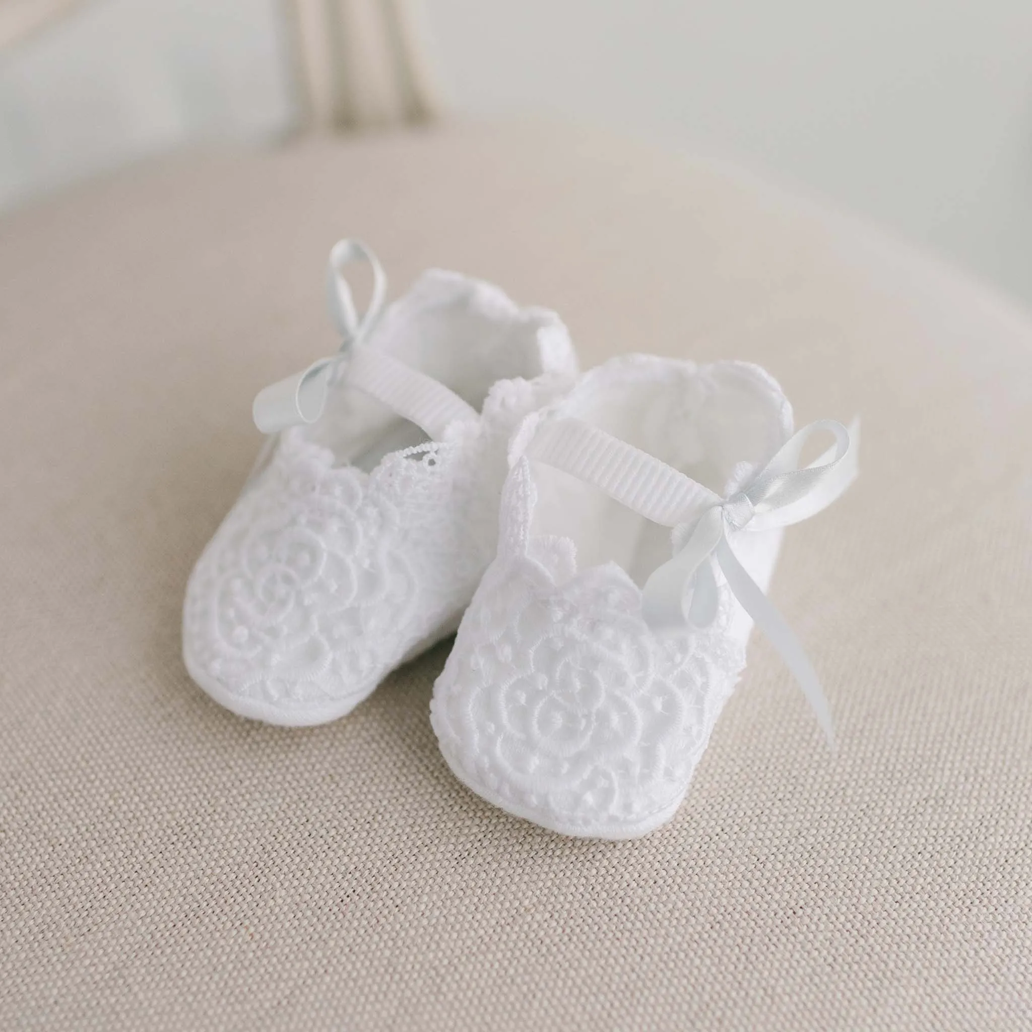 Olivia Christening Booties