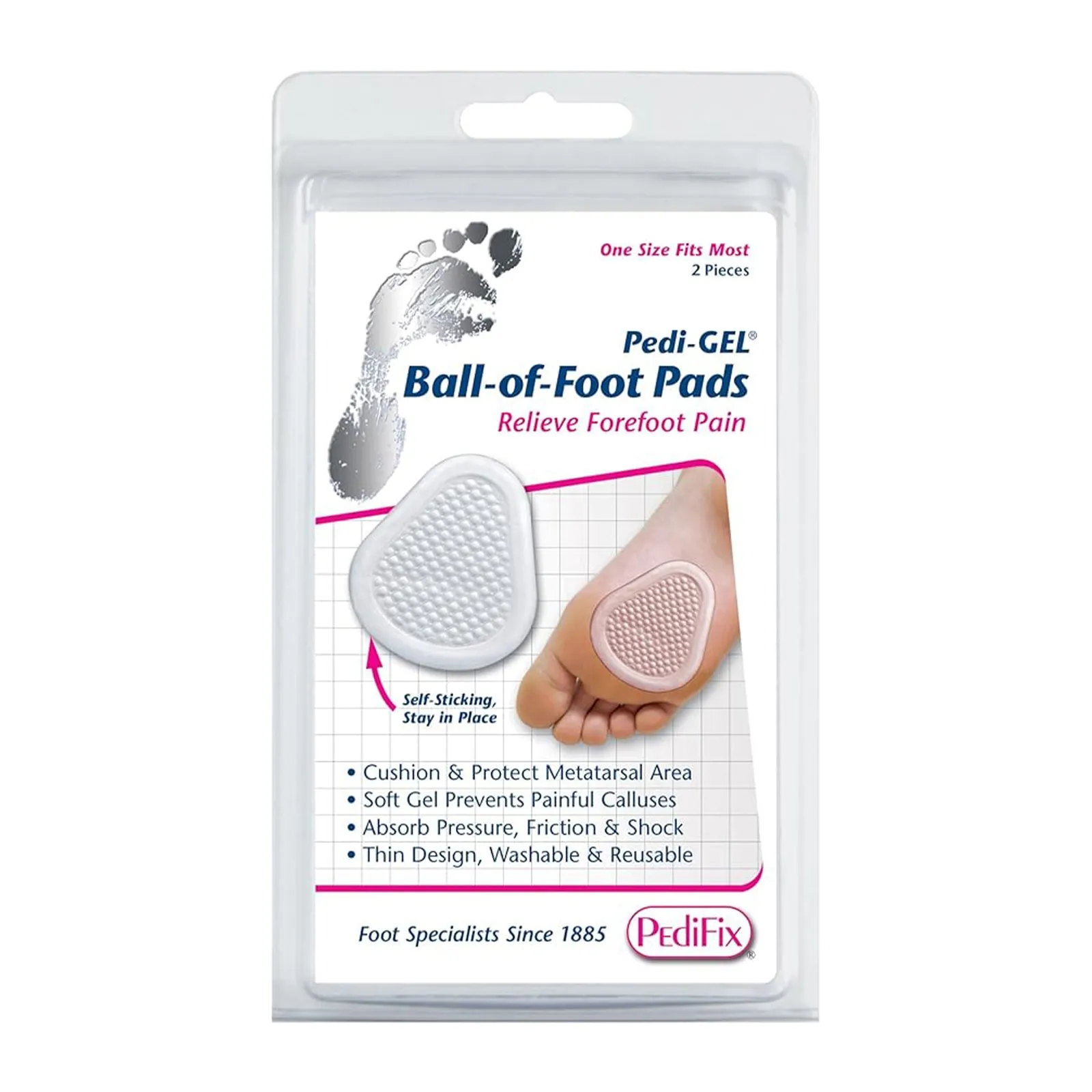 Pedifix P8201 Pedi-Gell Ball of Foot Pad (2 Pack)